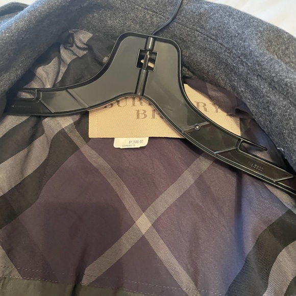 Burberry Brit Grey Wool Double Breasted Belted Coat - Picture 10 of 17